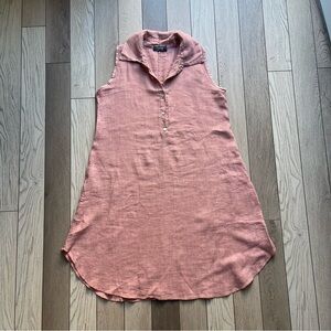 Saca Linen Flax Coral Sleeveless Tunic